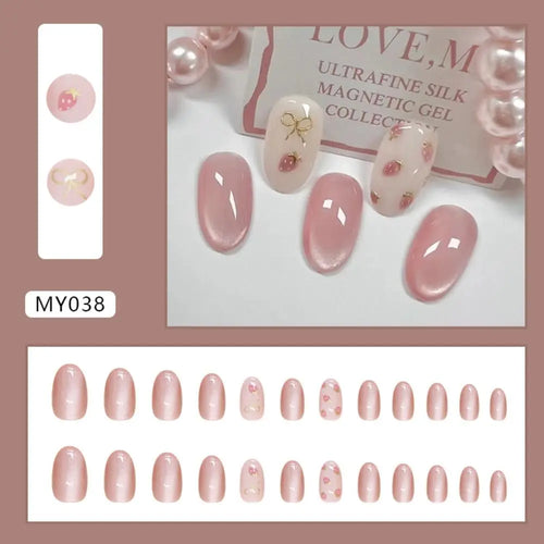 Butterfly Cat-Eye French Press-On Nails