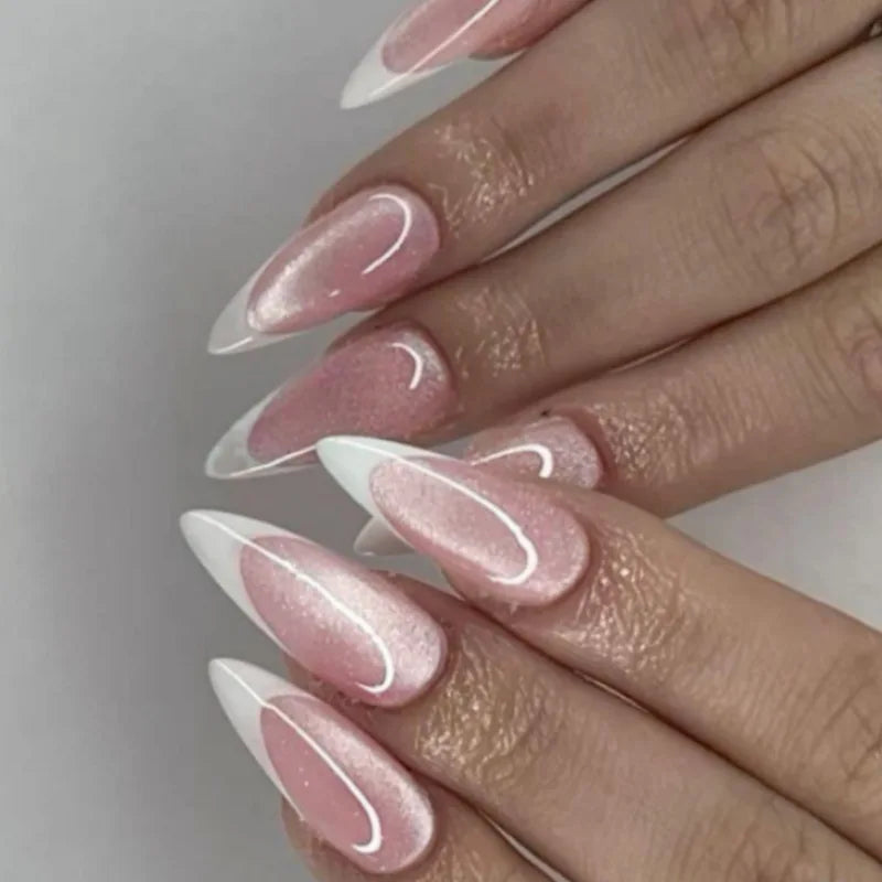 Red Cat-Eye Press-On Nails