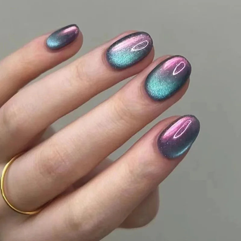 Red Cat-Eye Press-On Nails