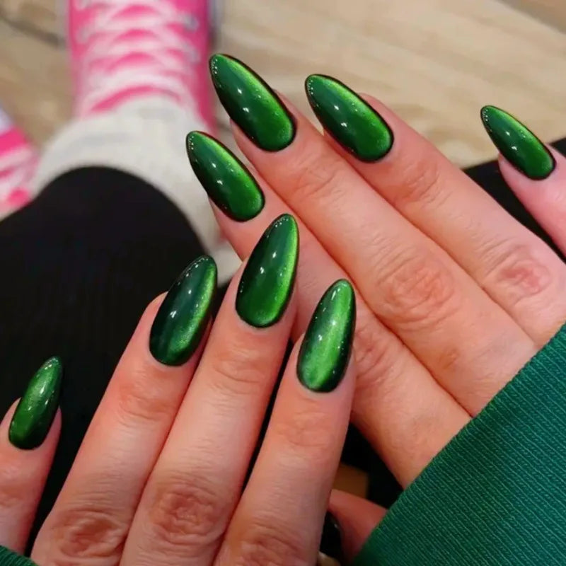 Red Cat-Eye Press-On Nails