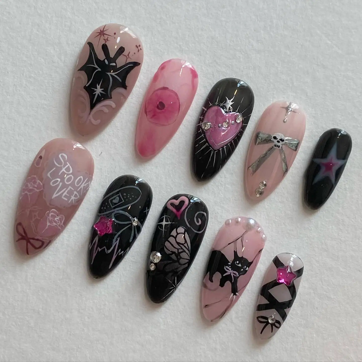 Pink Bow & Pearl Press-On Nails