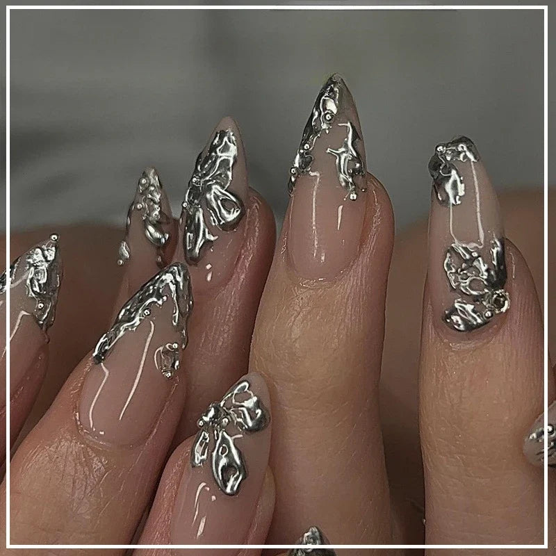 Metallic Cat-Eye French Press-On Nails