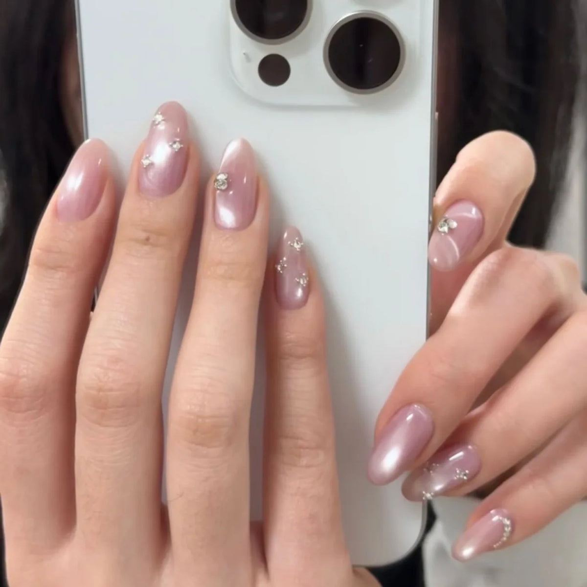 Red Cat-Eye Press-On Nails