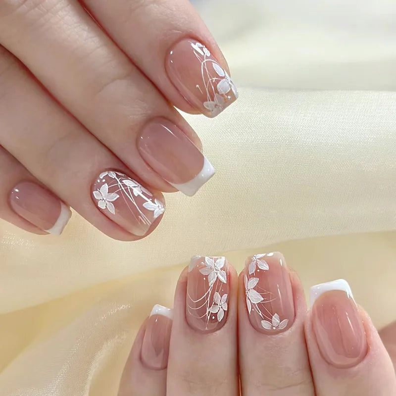 Pink Bow & Pearl Press-On Nails