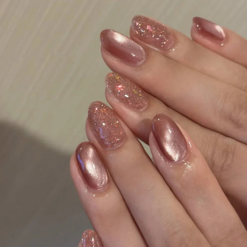 Red Cat-Eye Press-On Nails