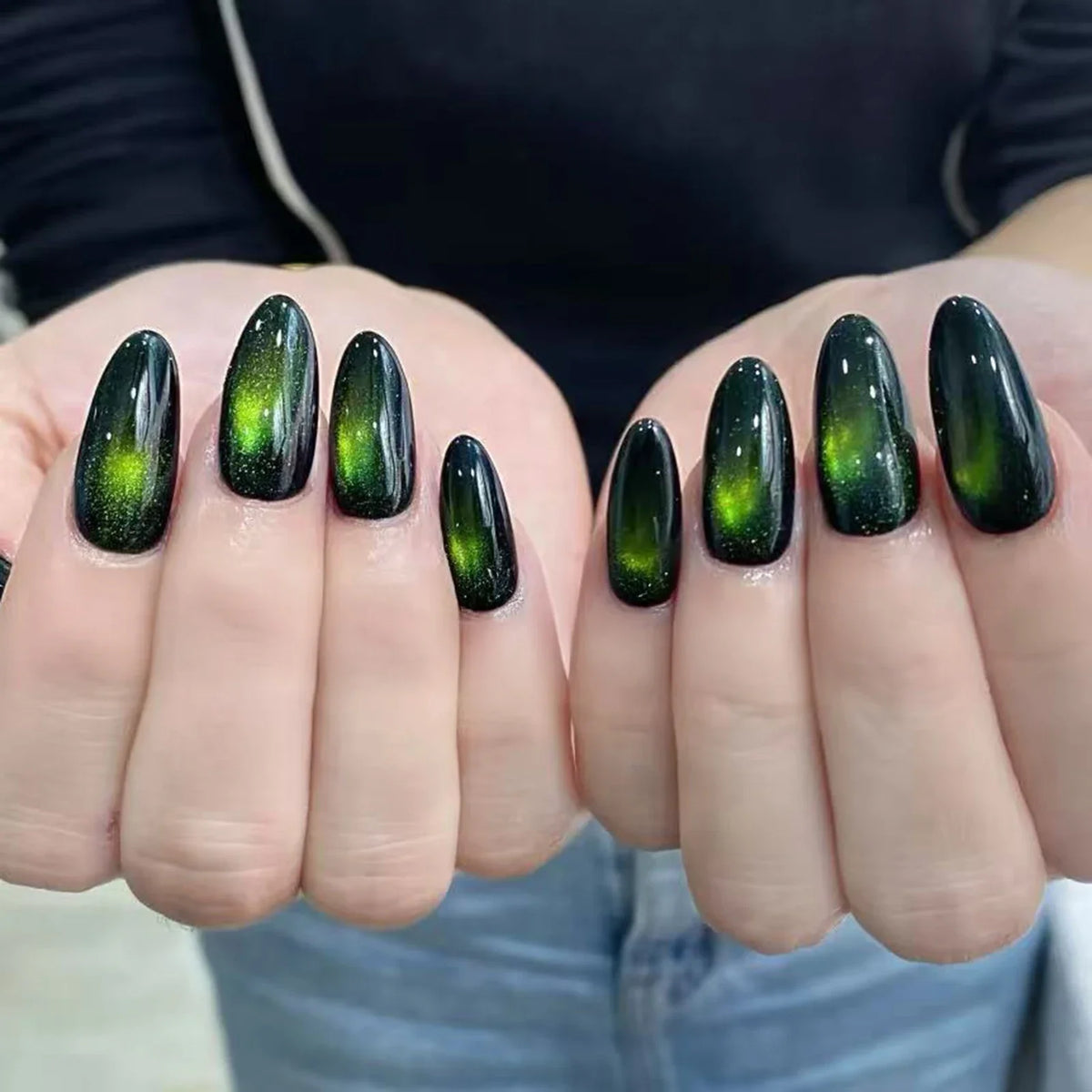 Red Cat-Eye Press-On Nails