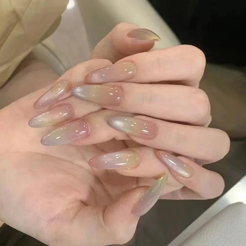 Red Cat-Eye Press-On Nails
