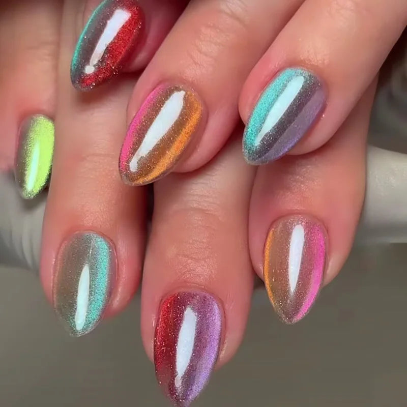 Red Cat-Eye Press-On Nails