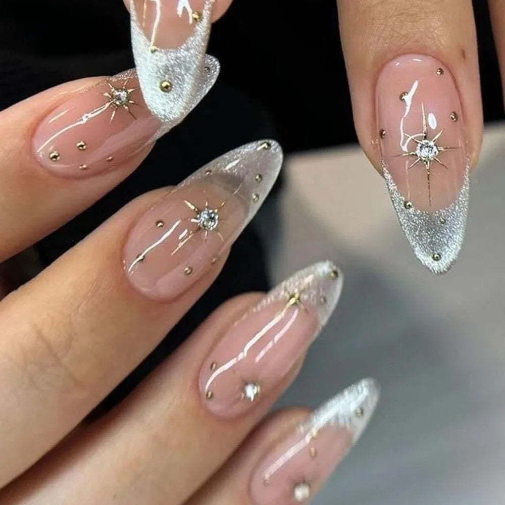 Metallic Cat-Eye French Press-On Nails