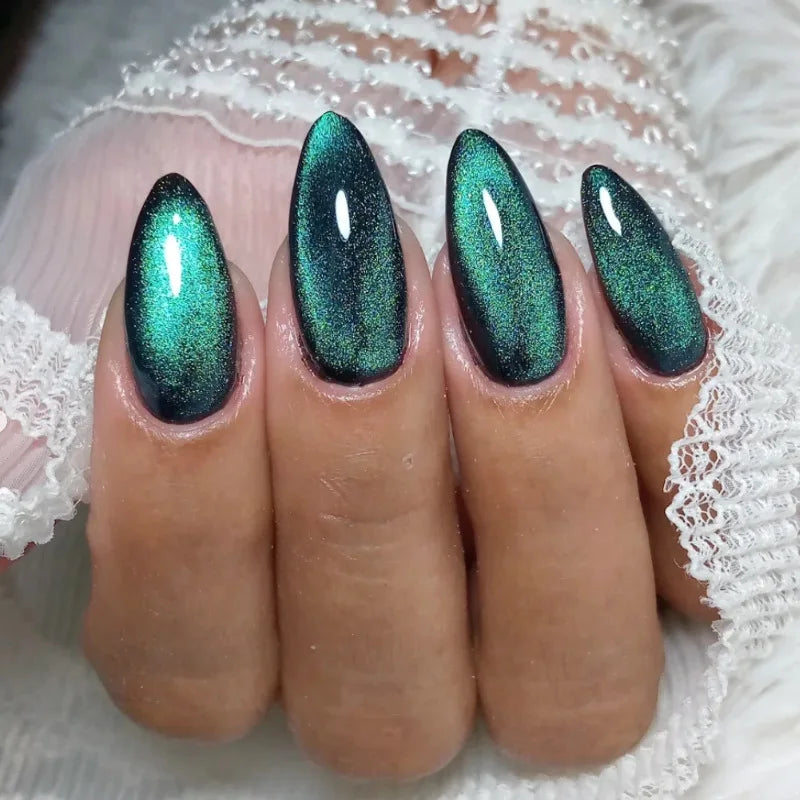 Red Cat-Eye Press-On Nails