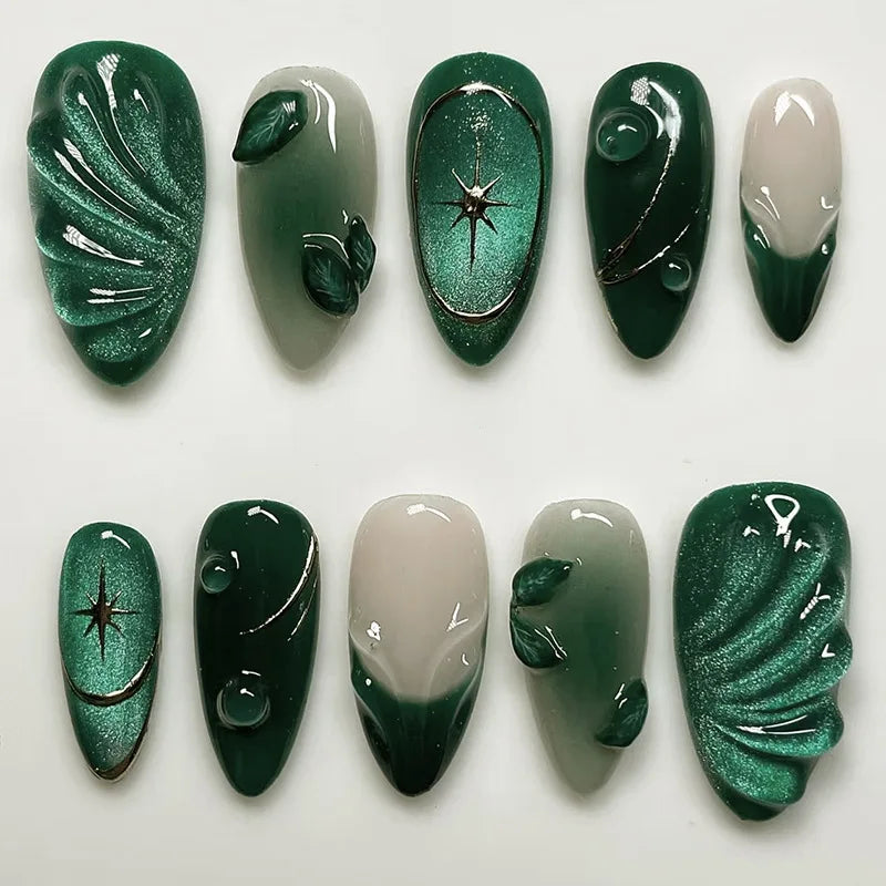 Metallic Cat-Eye French Press-On Nails