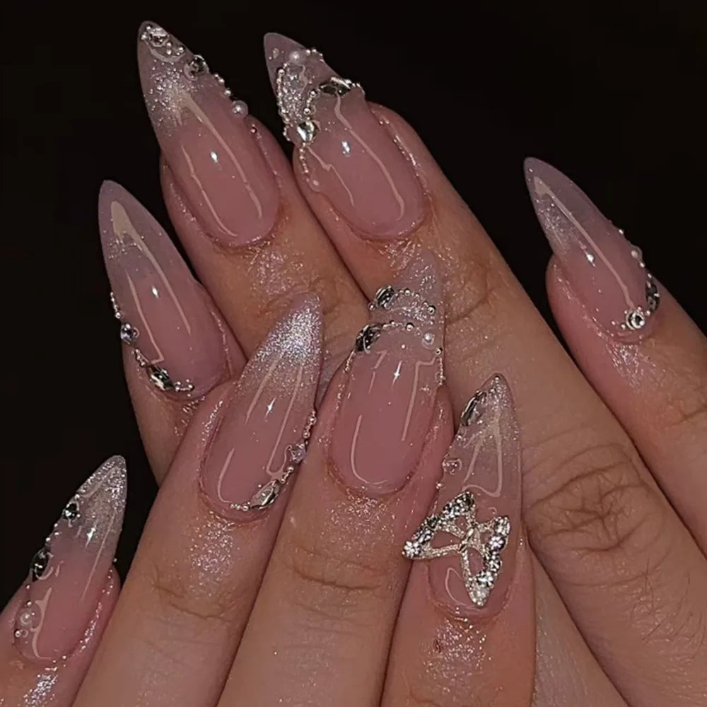 Metallic Cat-Eye French Press-On Nails