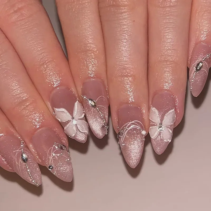 Metallic Cat-Eye French Press-On Nails