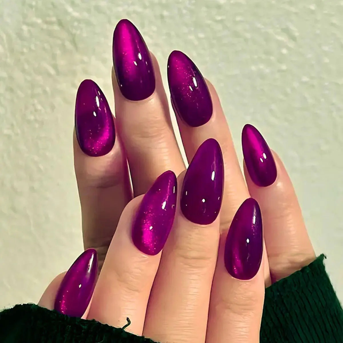 Red Cat-Eye Press-On Nails