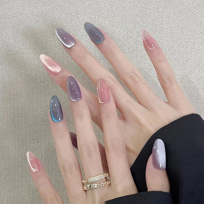 Metallic Cat-Eye French Press-On Nails