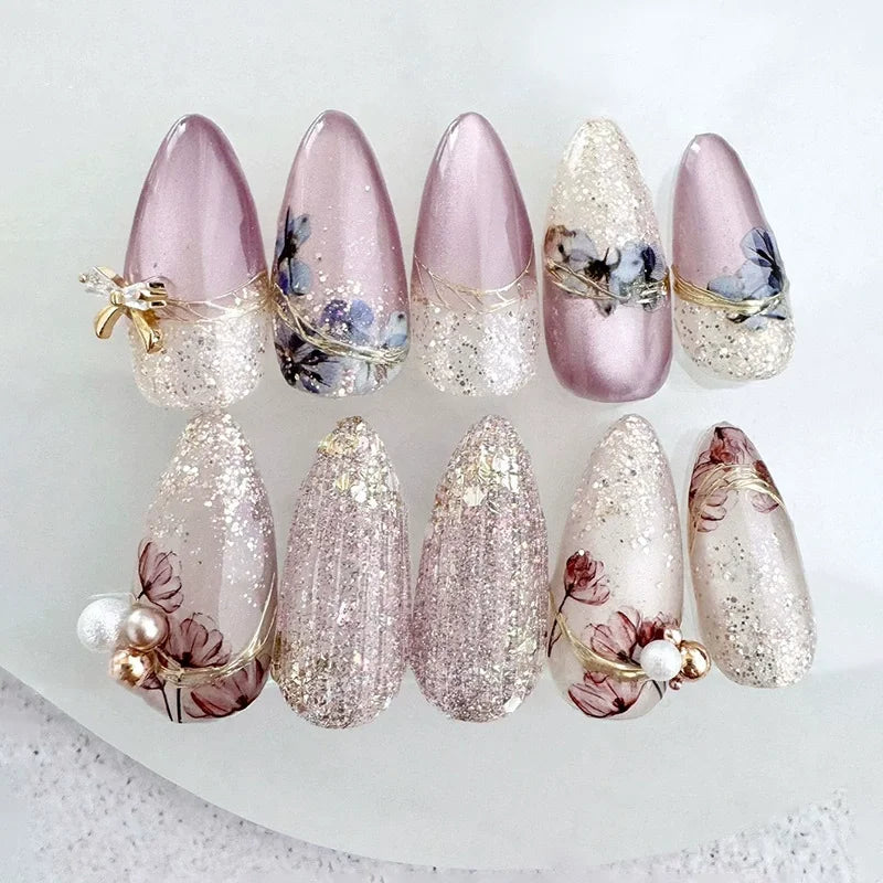 Metallic Cat-Eye French Press-On Nails