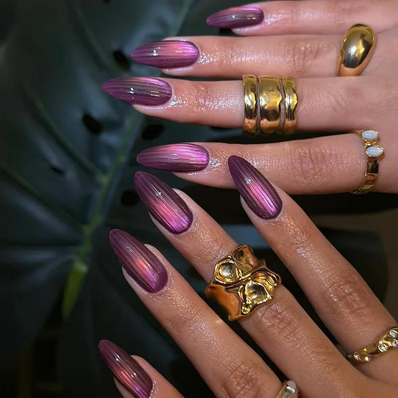 Red Cat-Eye Press-On Nails