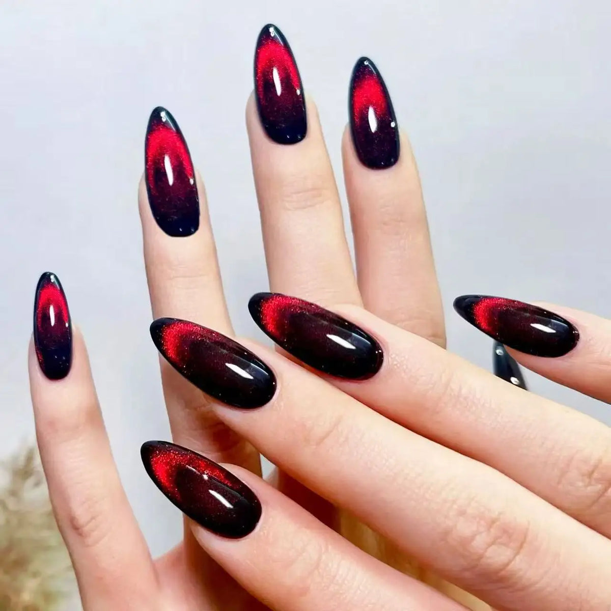 Red Cat-Eye Press-On Nails